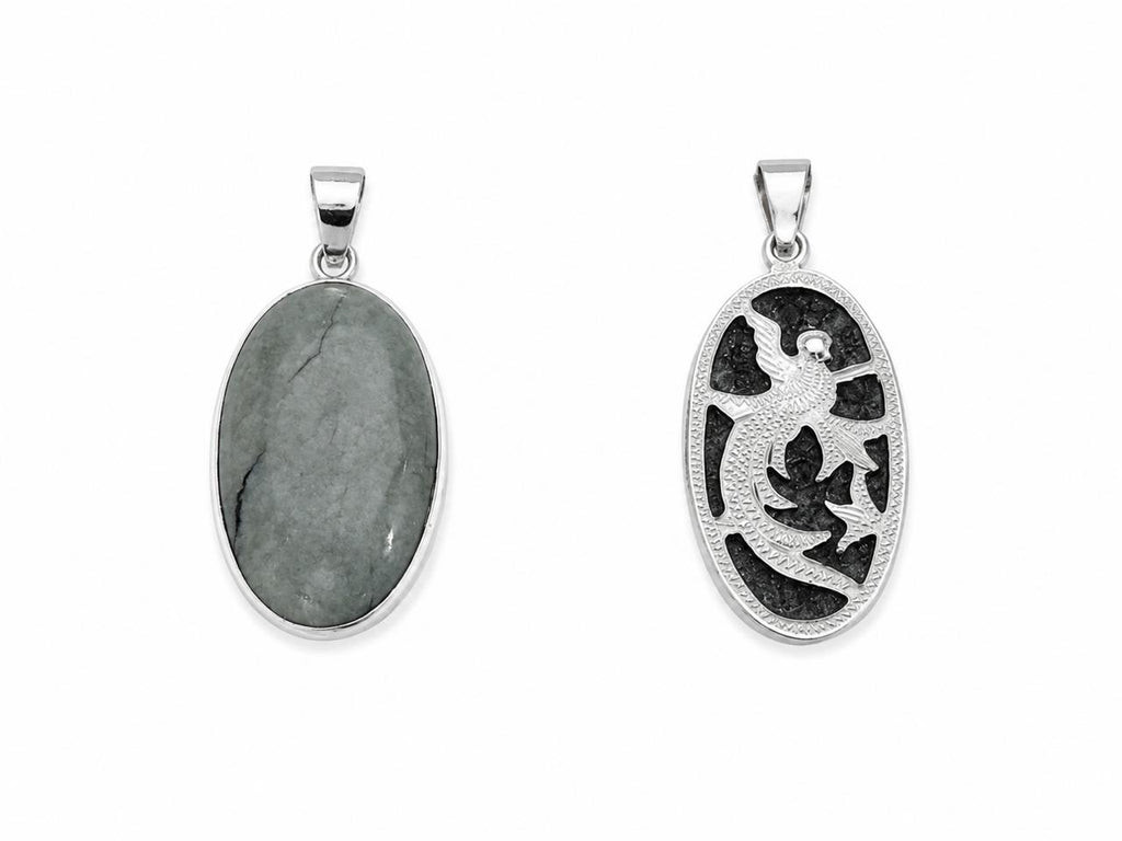 Dije Doble Cara Jade y Plata