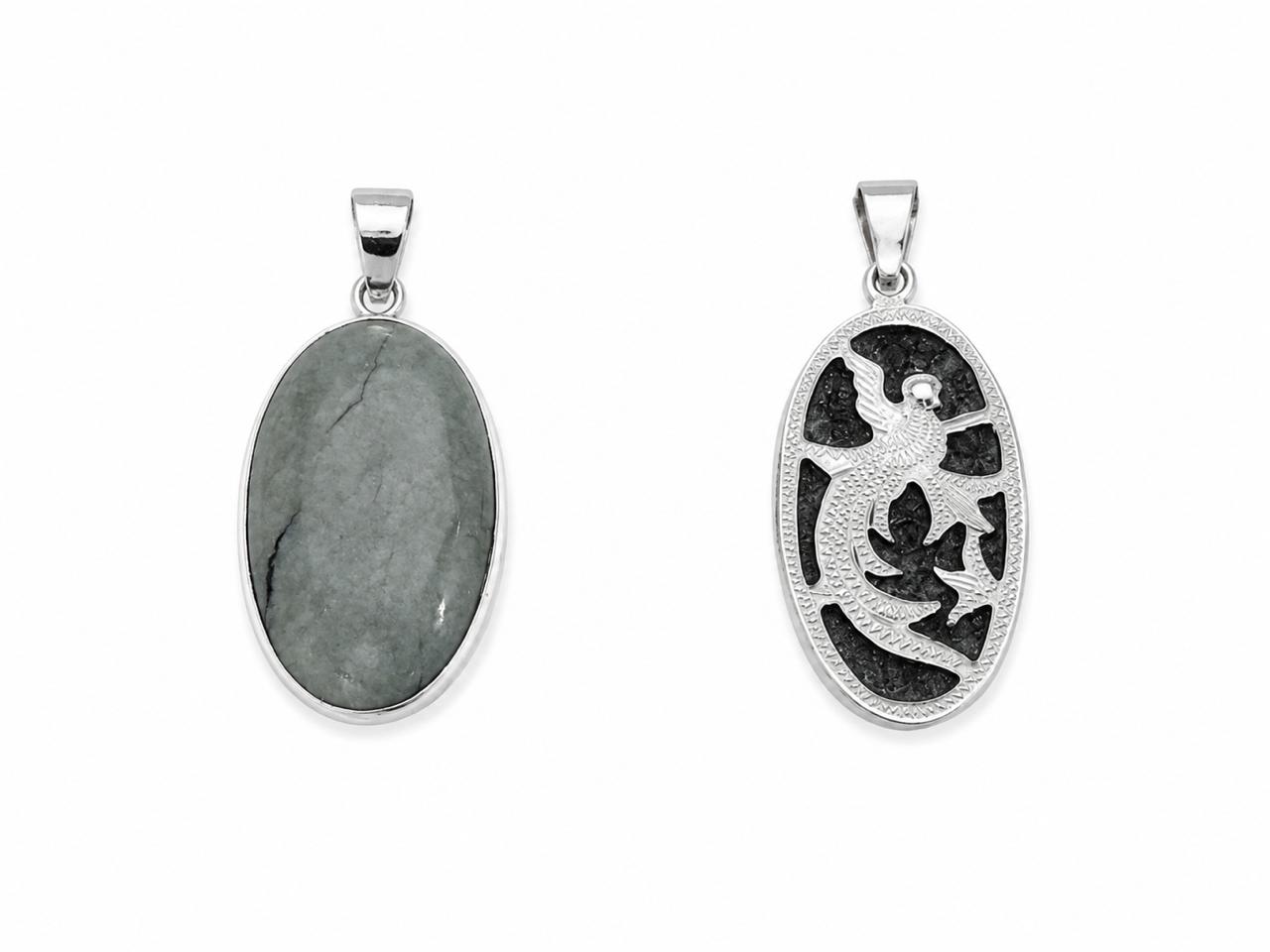 Dije Doble Cara Jade y Plata