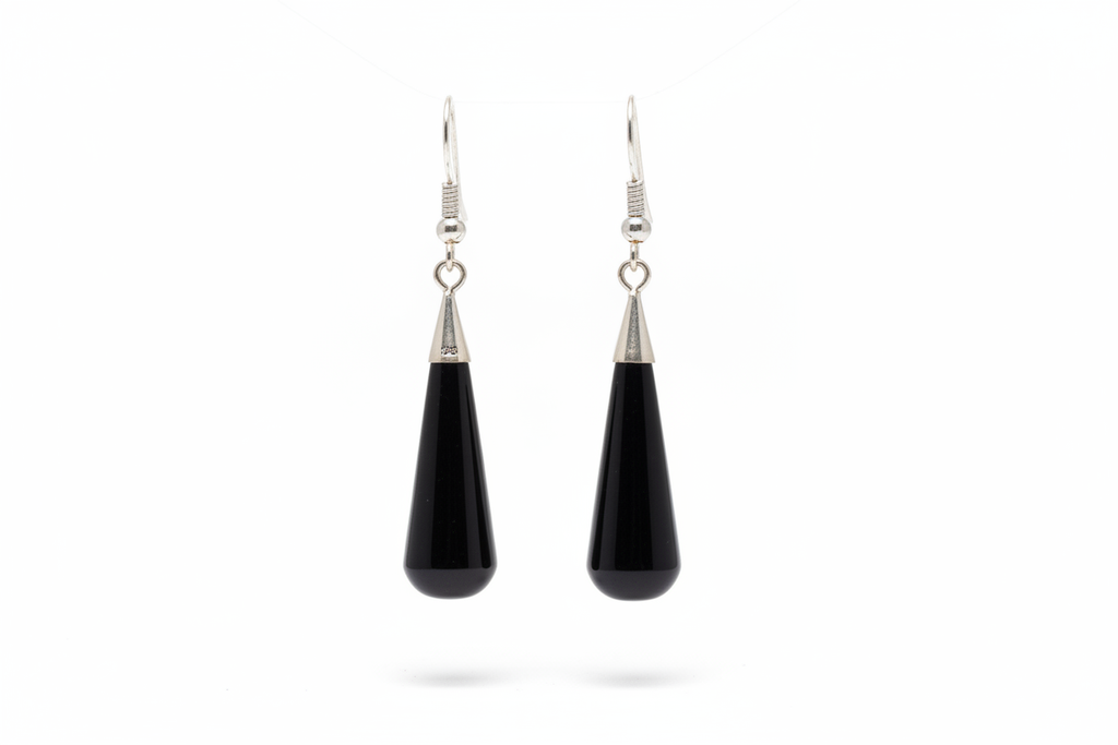 Aretes Jade Negro Cono