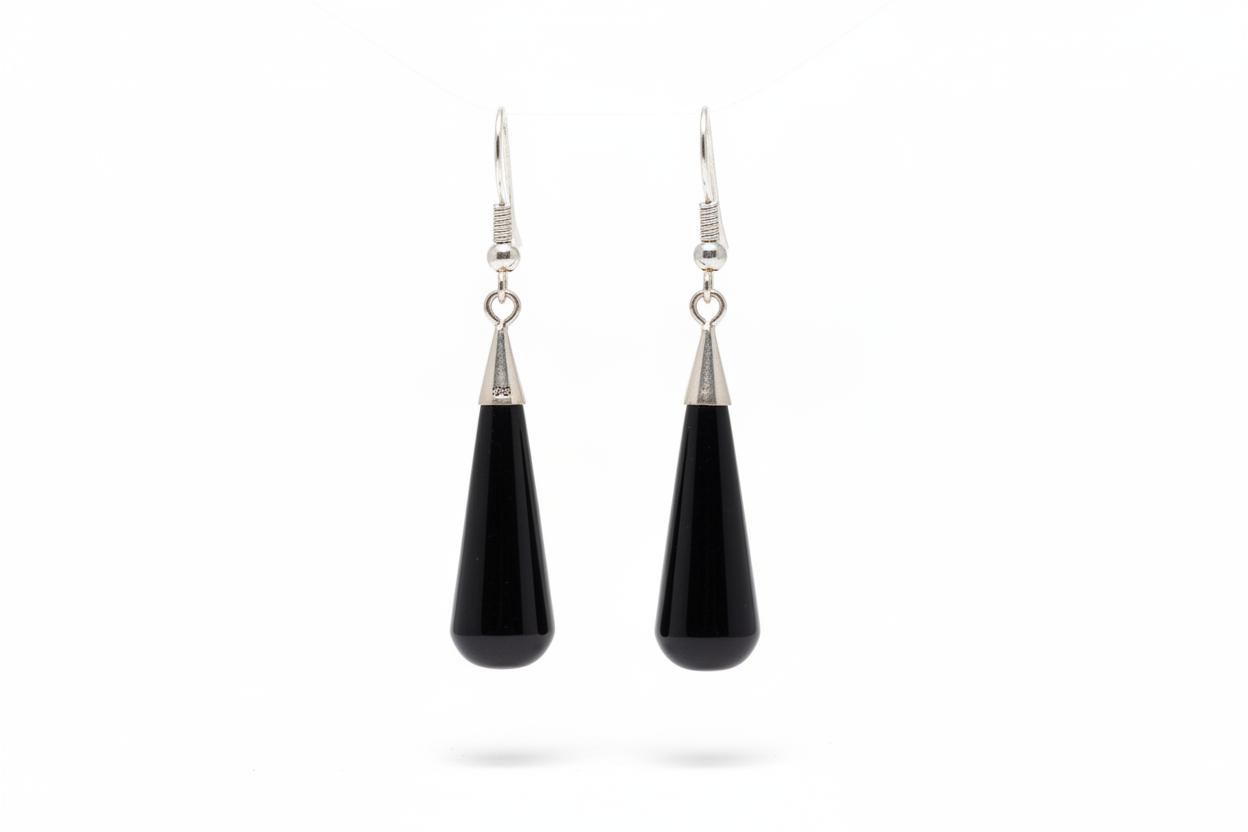 Aretes Jade Negro Cono