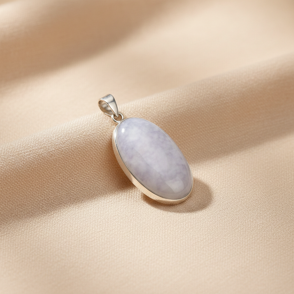 Dije de jade blanco con fondo elegante